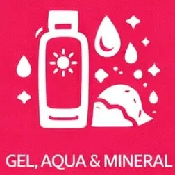 Water-based gel sunscreen category icon.