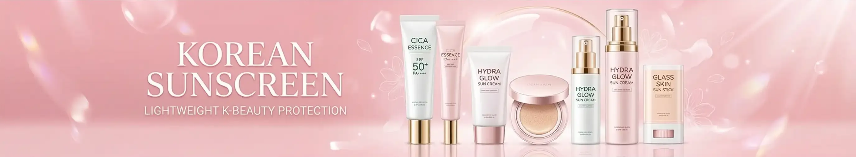 Best Korean sunscreen in Pakistan banner featuring advanced filters and trending skincare brands.