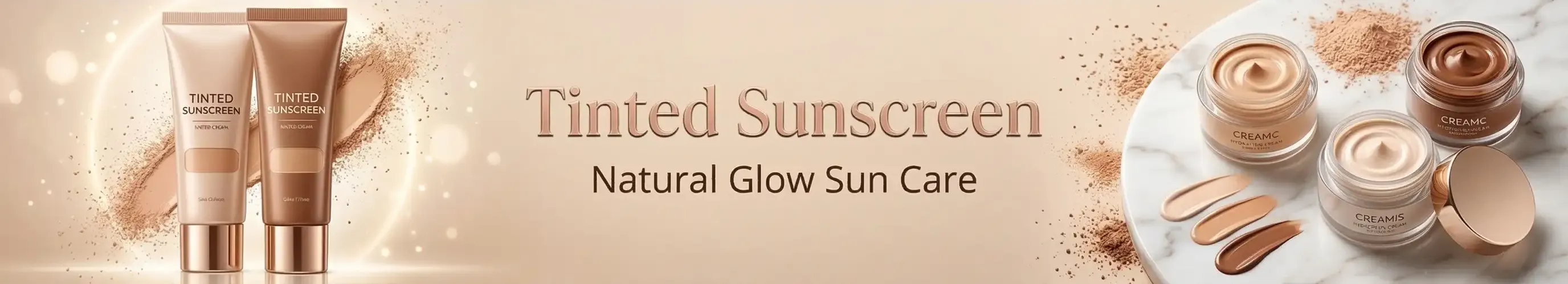 Tinted sunscreen in Pakistan banner for flawless coverage and daily sun protection.