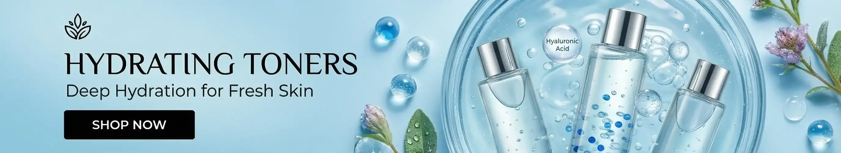 Best hydrating and milk toners for dry skin in Pakistan banner with luxury products at Rozly.