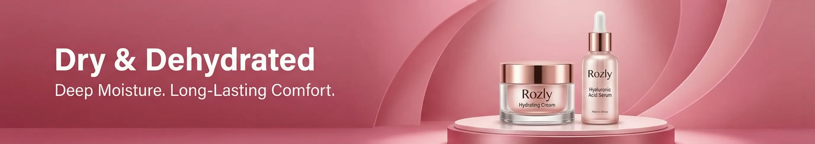 Best Moisturizers & Hydrating Creams in Pakistan banner with luxury products at Rozly.